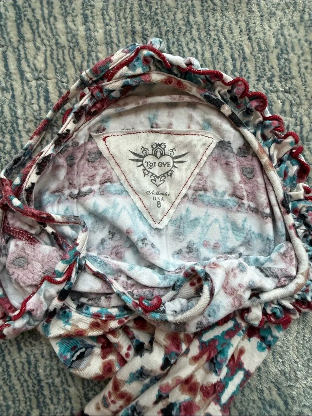 Boho Printed Slip Dress in Teal & Burgundy